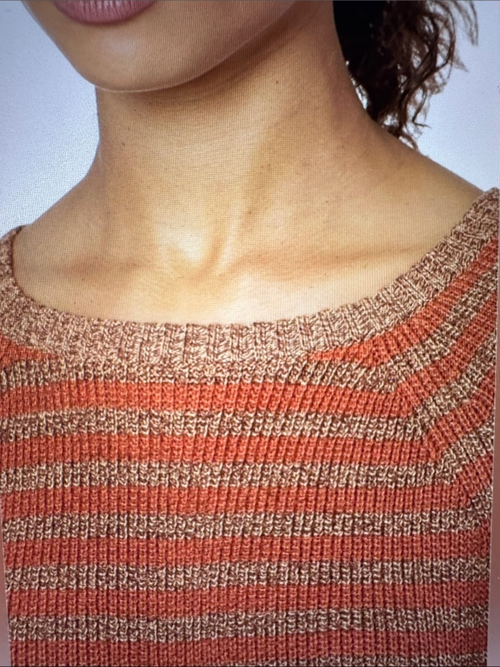Prana Rust and Tan Striped Gadie Sweater - Picture 4 of 4